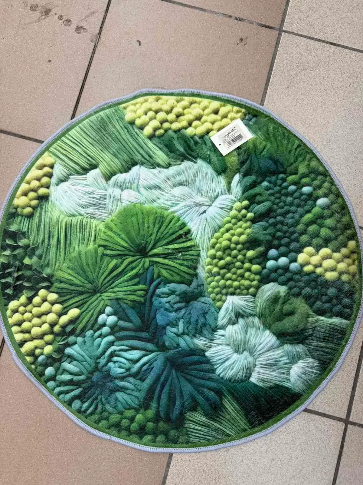 Dywanik dekoracyjny 60*60cm zielony roślinny wzór