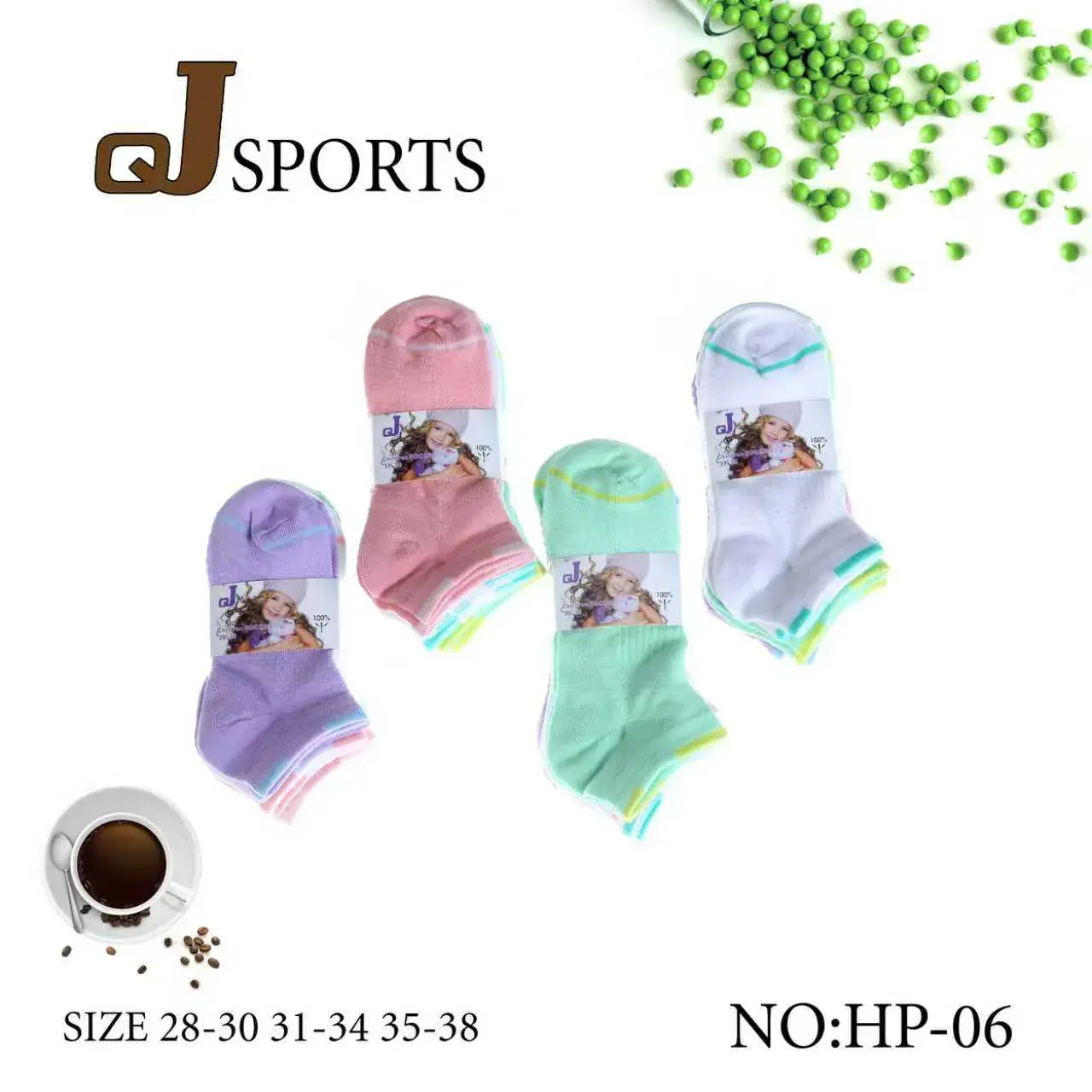 Skarpetki dla dzieci JJ Sports NO:HP-06, rozmiary 28-30 31-34