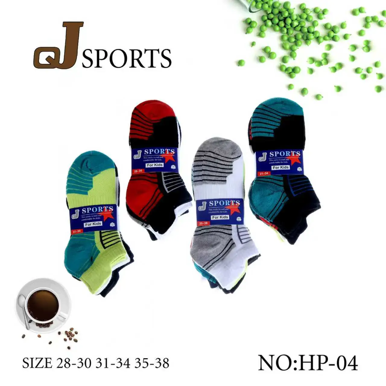 Skarpetki sportowe J Sports dla dzieci zestaw 4 pary rozmiar