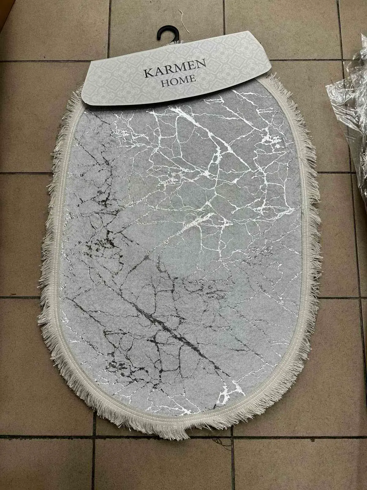 Komplet 2 dywaników łazienkowych Karmen szary marmur