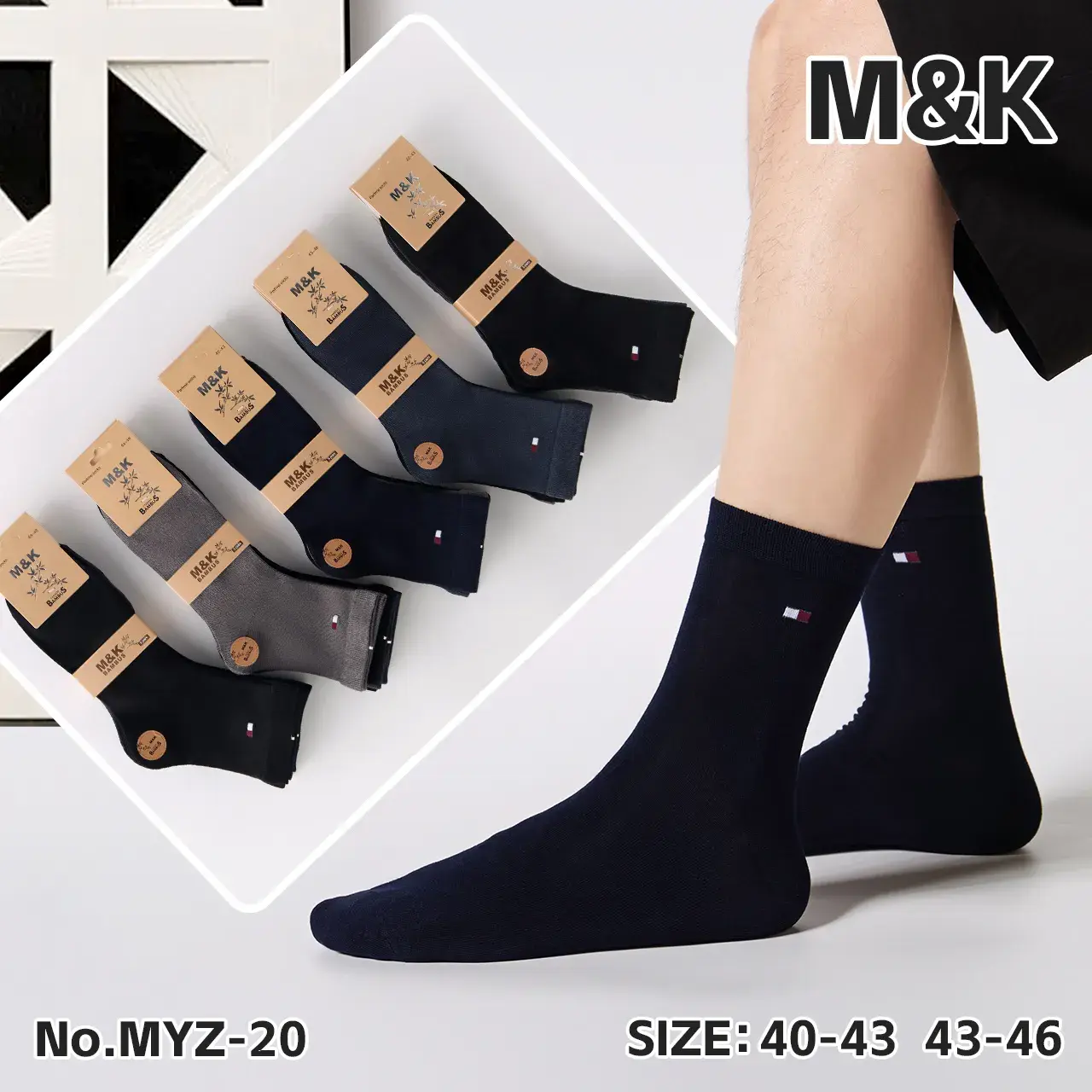 Skarpetki męskie M&K 40-43 i 43-46, 6 par, No. MYZ-20