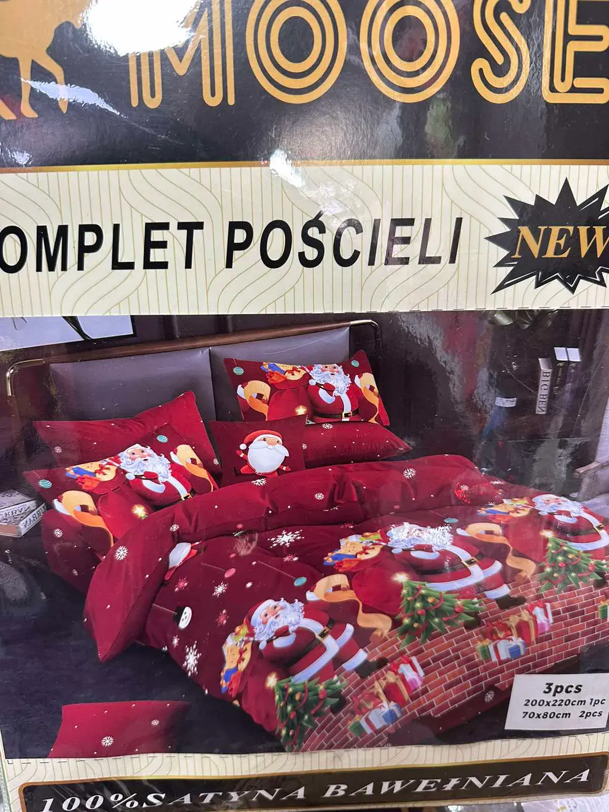 Komplet Pościeli 3CZ 200/220 z Mikołajem