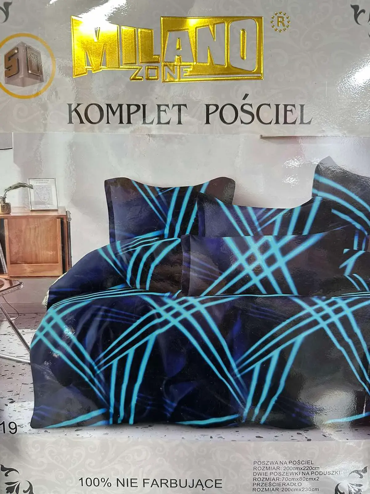 Komplet Pościel 4CZ 200/220 Milano Zono Niebarwiona
