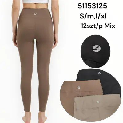 Legginsy damskie beżowe i czarne S/M, L/XL 12 sztuk mix