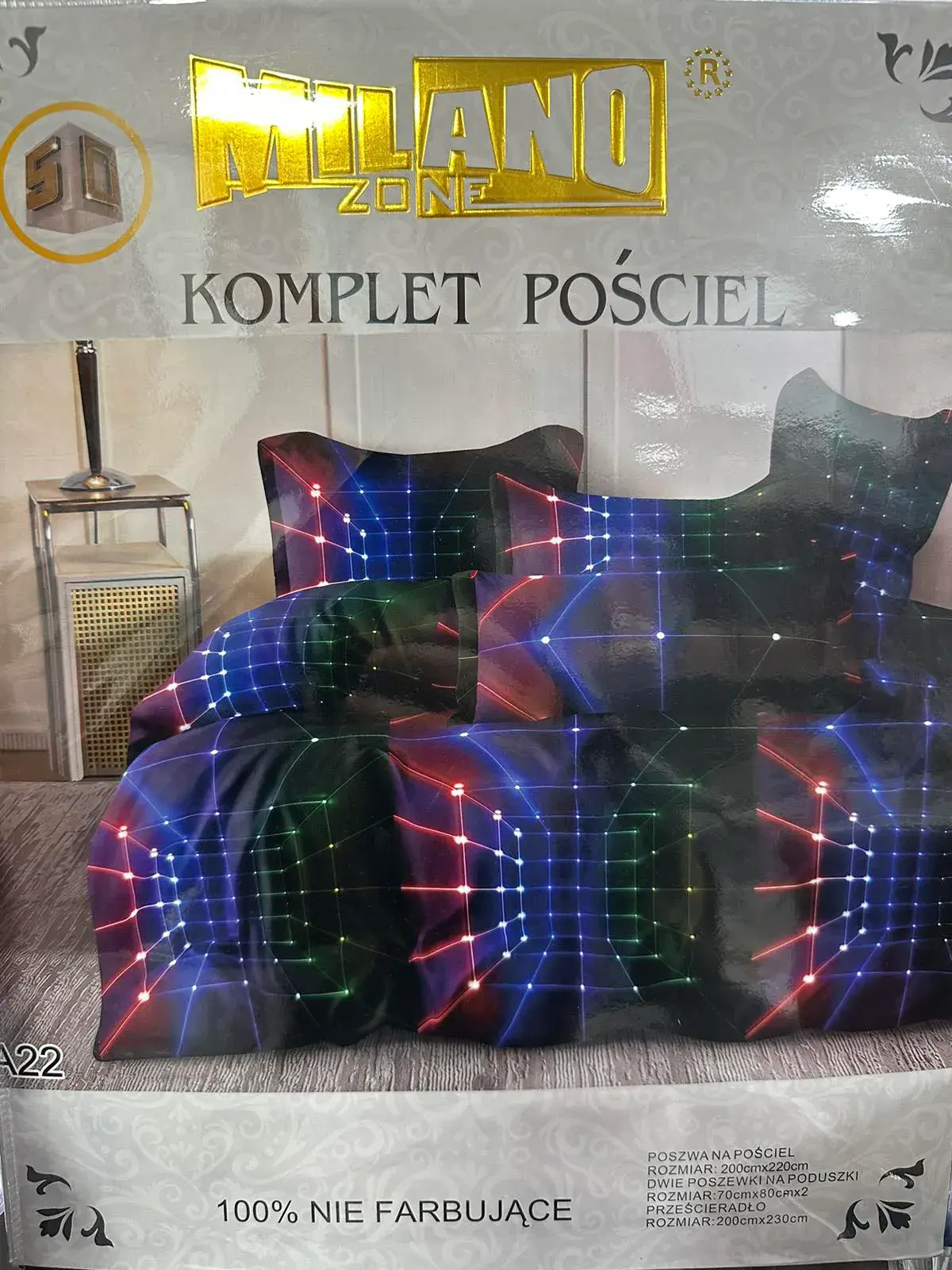 Komplet Pościel 4CZ Milano Zone 200/220, w wielu kolorach