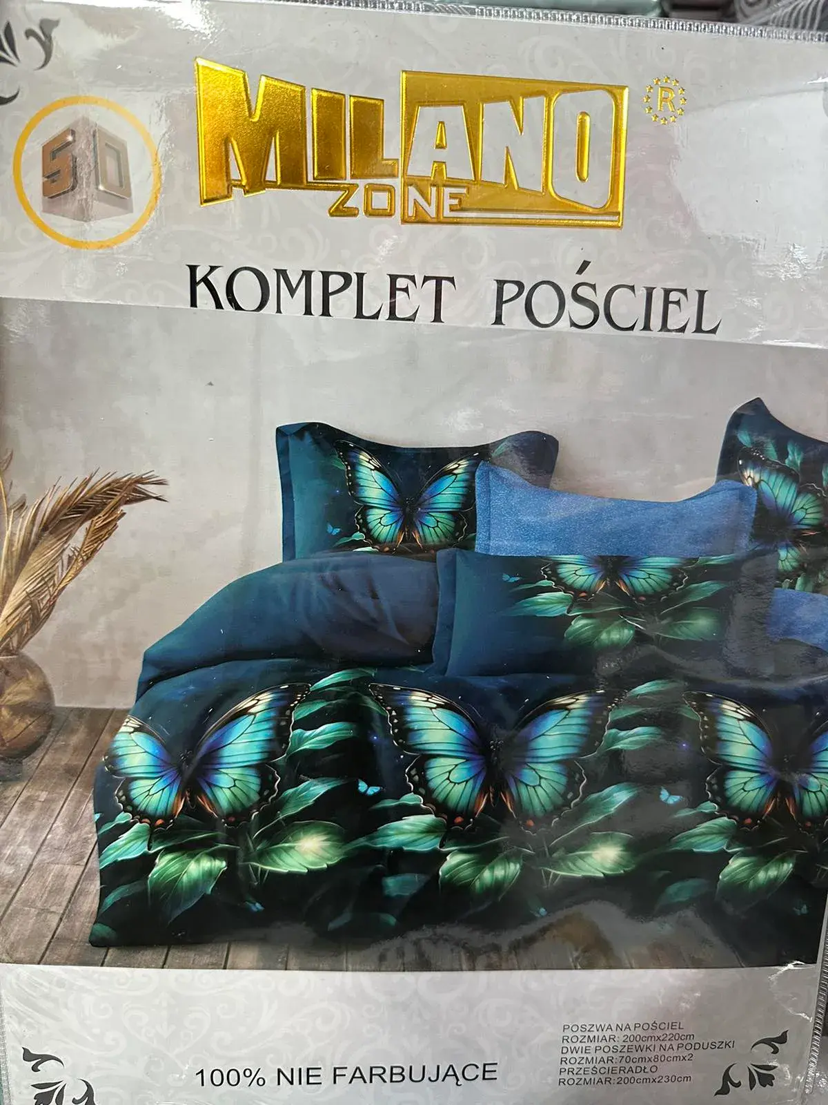 Komplet Pościel 4CZ Milano 200/220 Motyw Motyli, w wielu kolorach