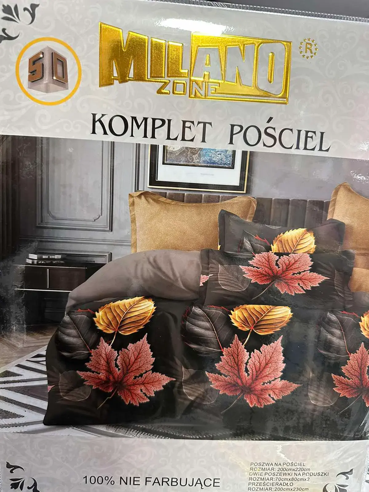 Komplet Pościeli Milano 4cz 200/220 100% Niefarbowane