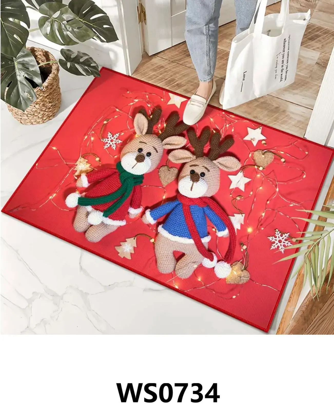 Dywan Świąteczny z Reniferami 80/120cm
