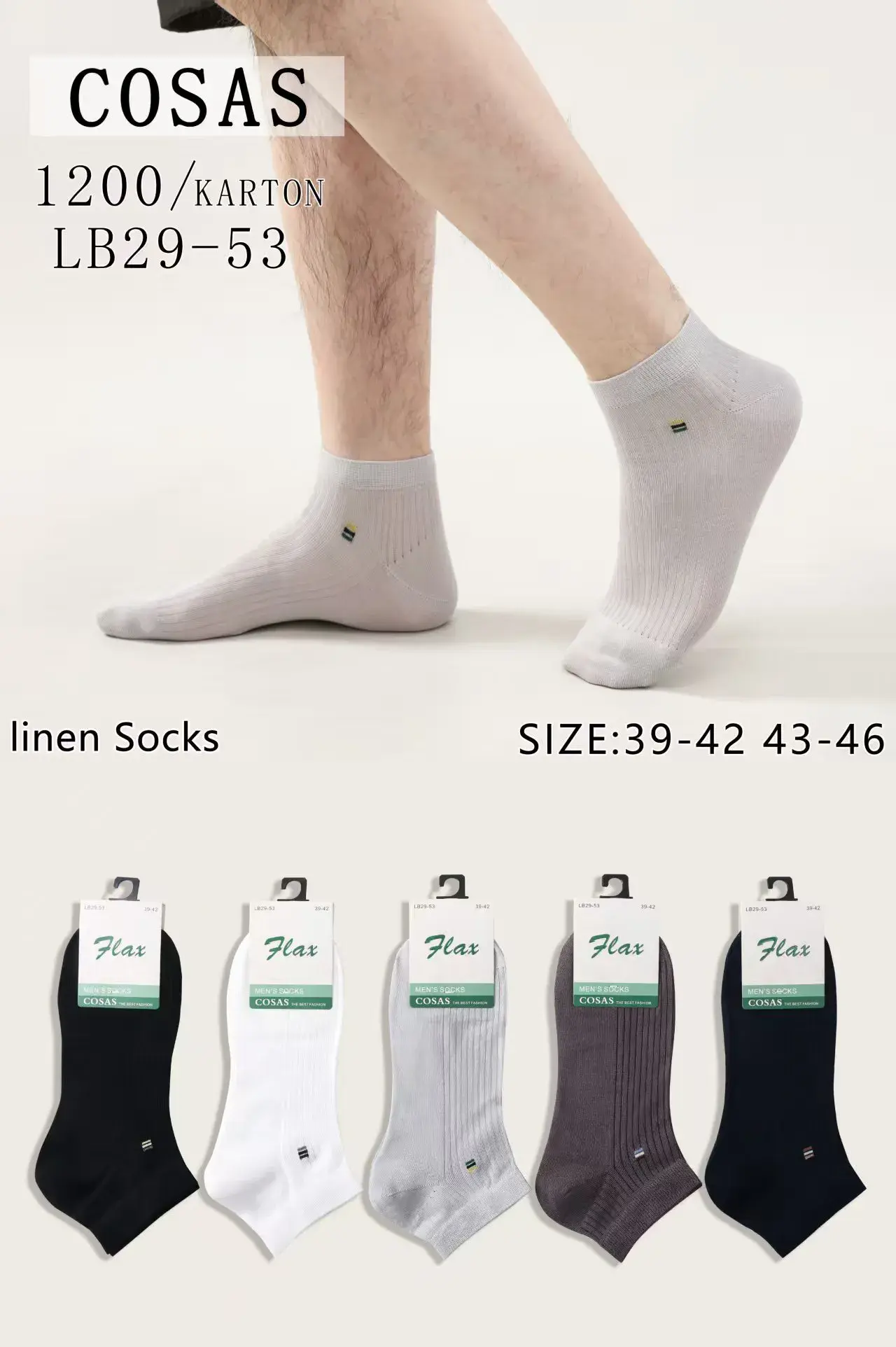 Skarpetki męskie COSAS Linen Socks rozmiar