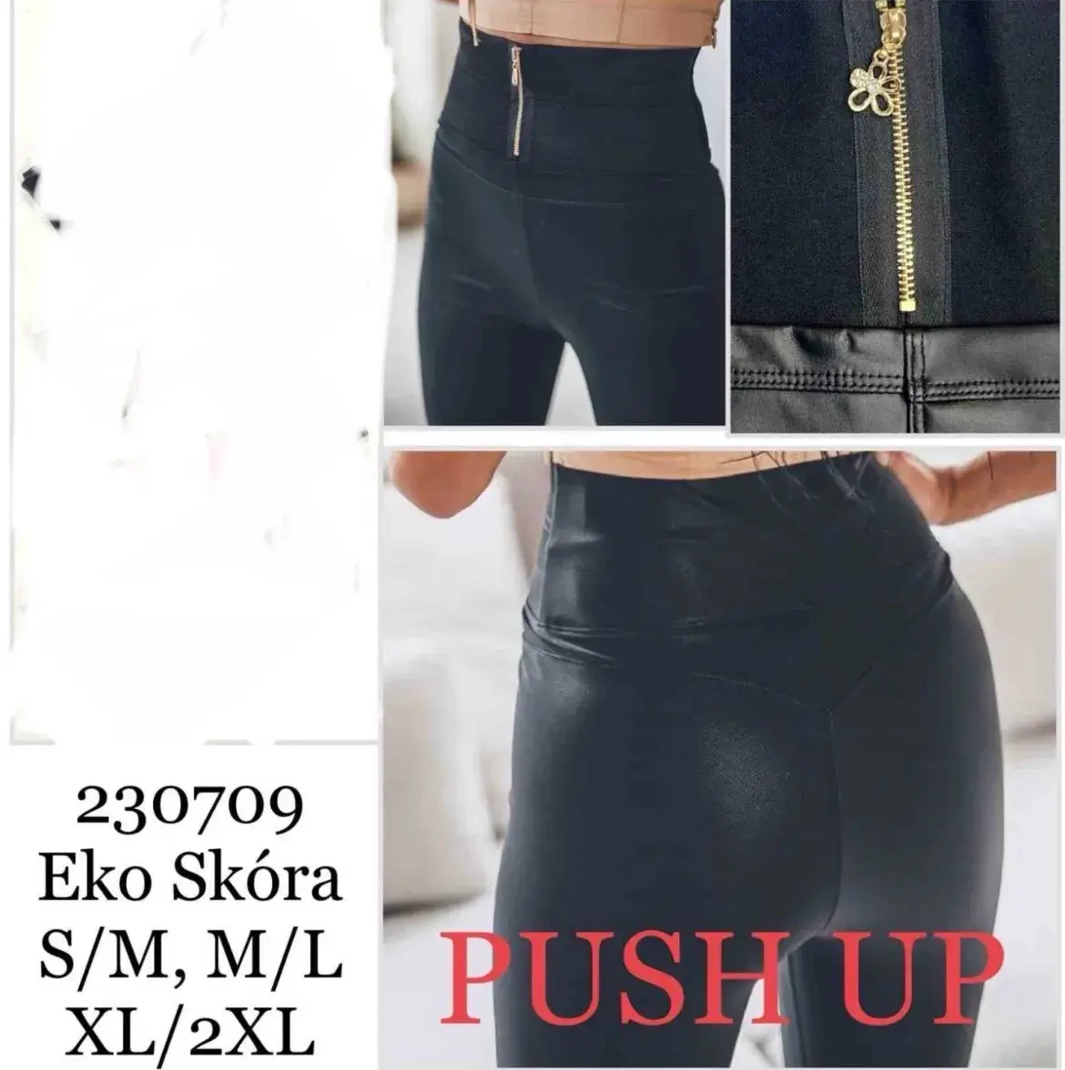Leggingsy damskie push up ze skóry S/M, M/L, XL/2XL