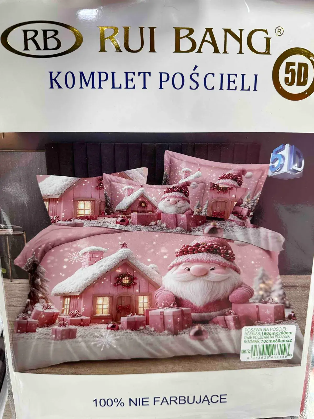Komplet Pościeli 3cz 160/200 RUI BANG świąteczny 50D
