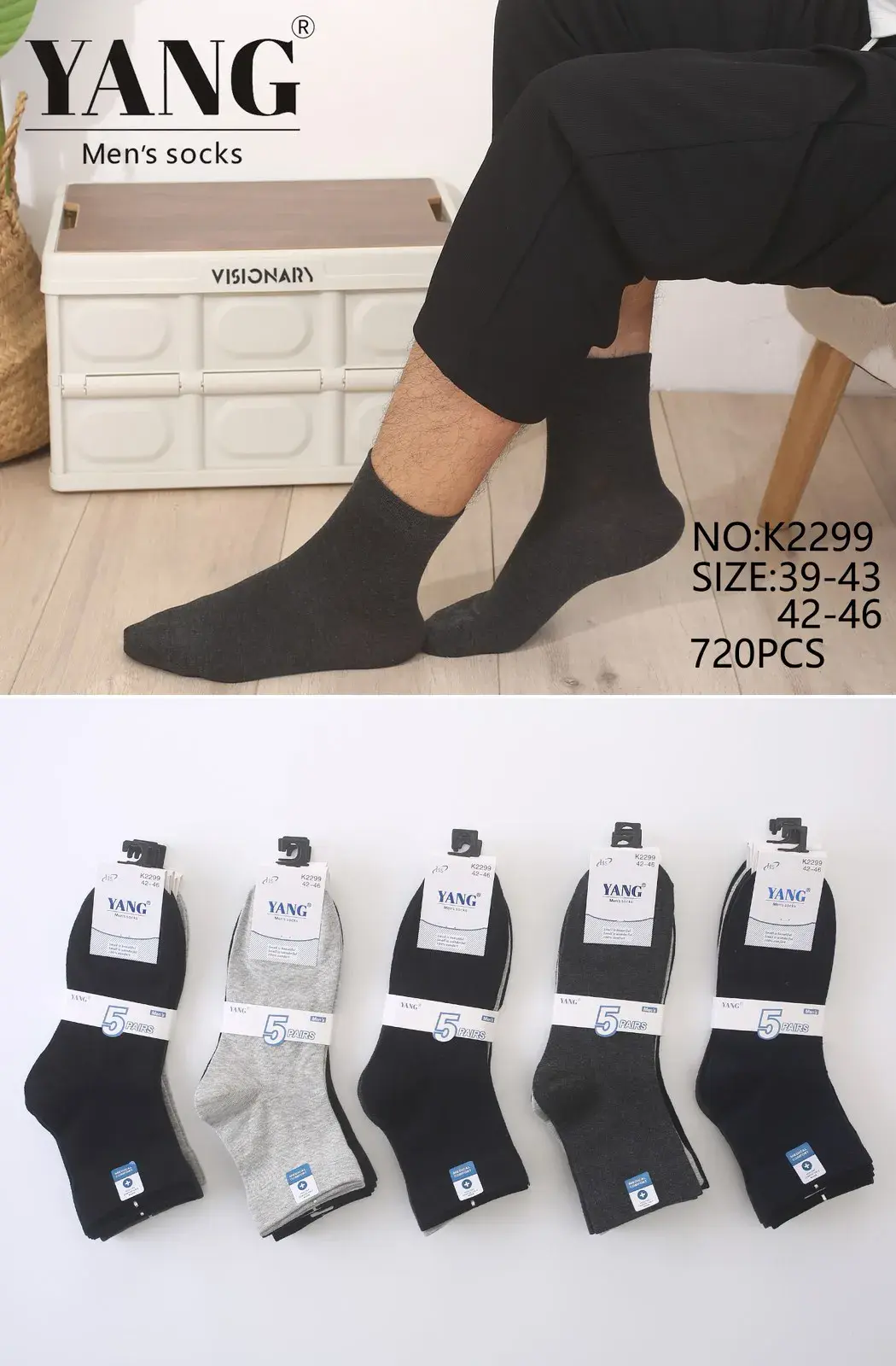 Skarpetki męskie Yang NO:K29-39/42 rozmiar