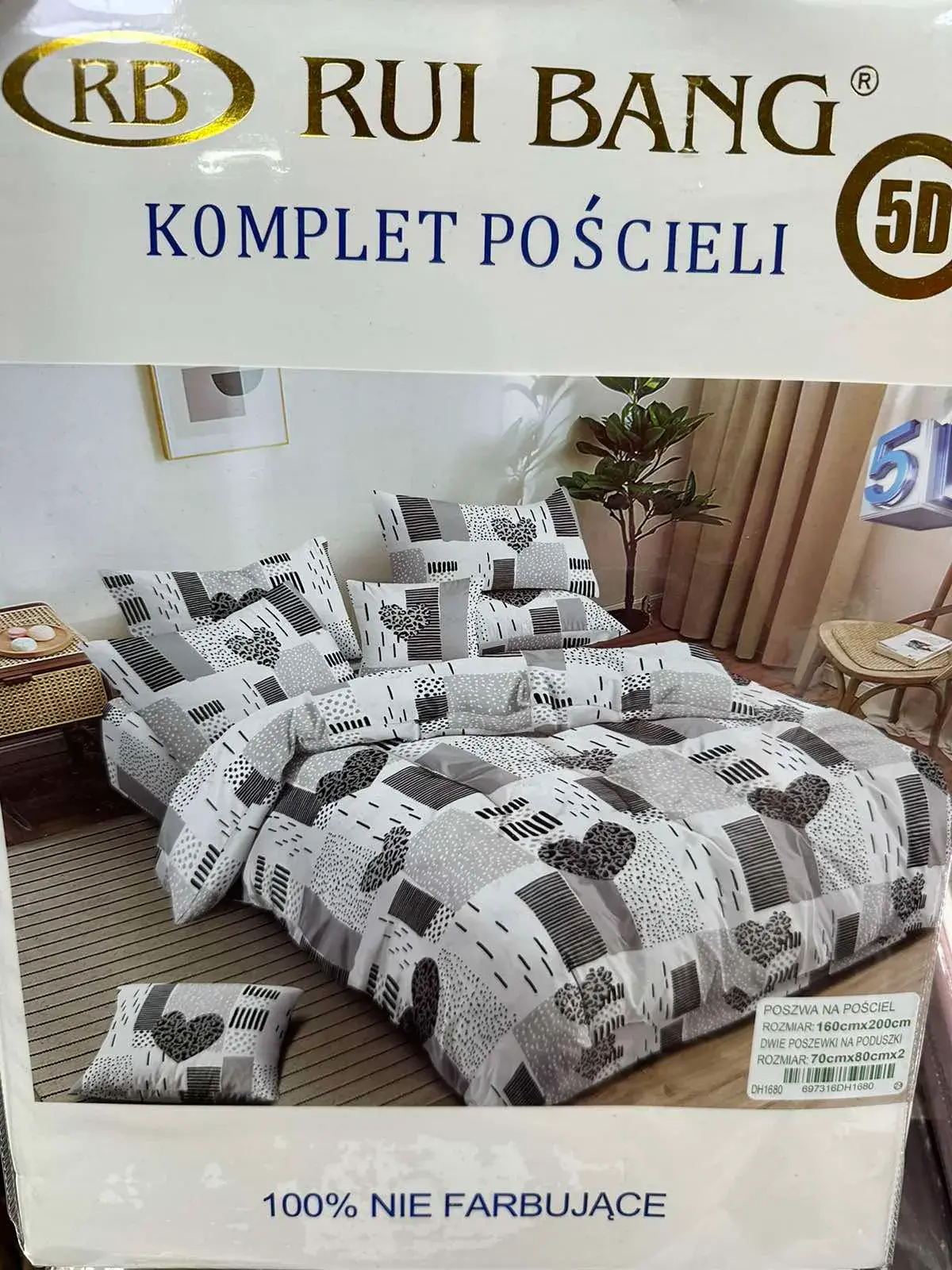 Komplet Pościeli 5cz Rui Bang 160/200 szary