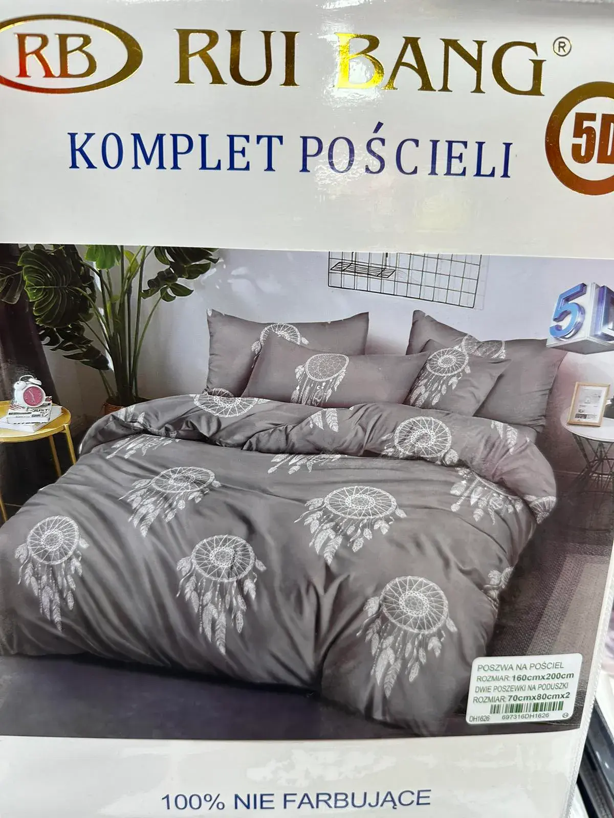 Komplet Pościeli Ruiui Bang 3cz 160/200 szary