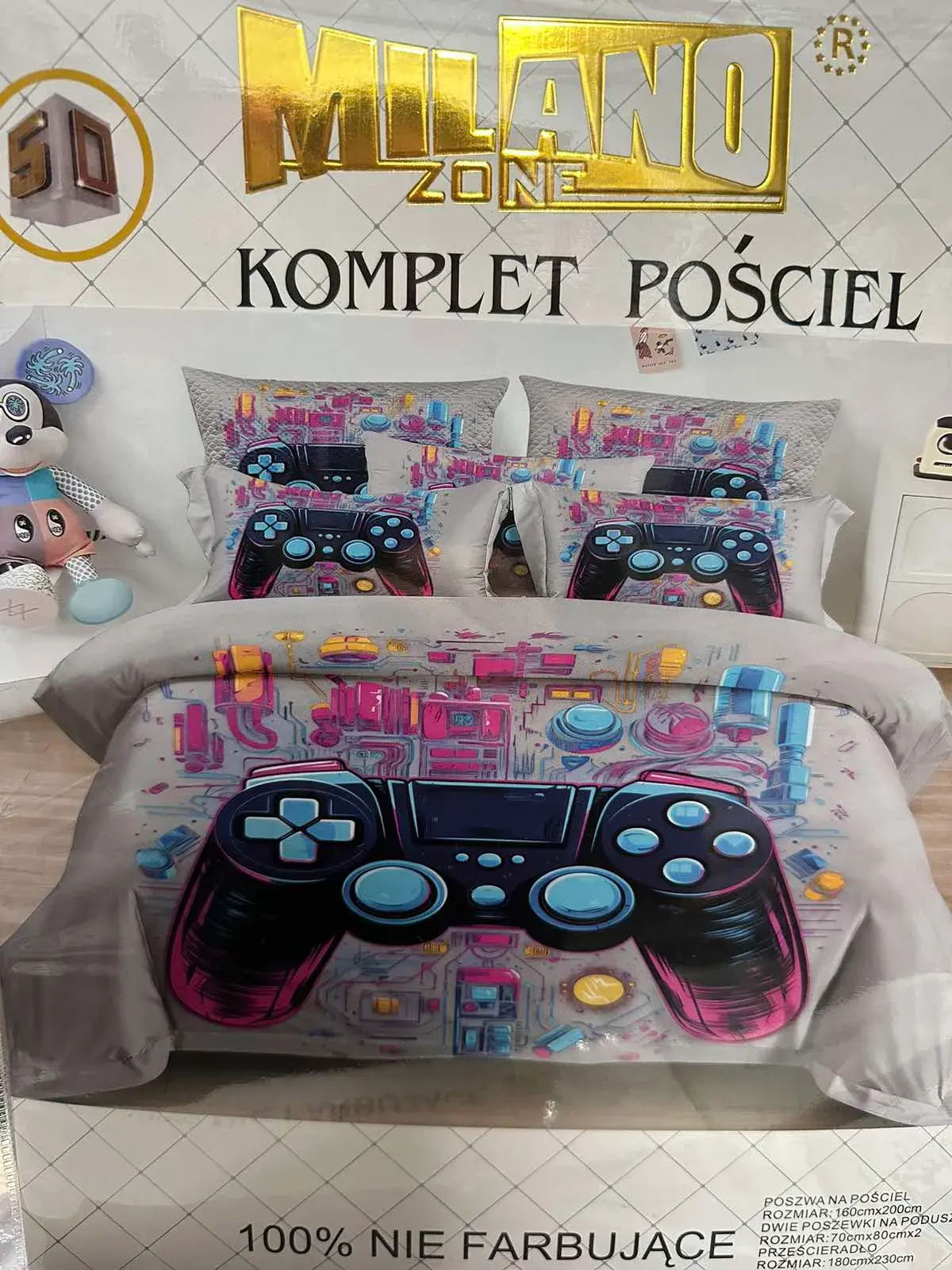 Komplet Pościel 4CZ 160/200 Milano 3D Gaming
