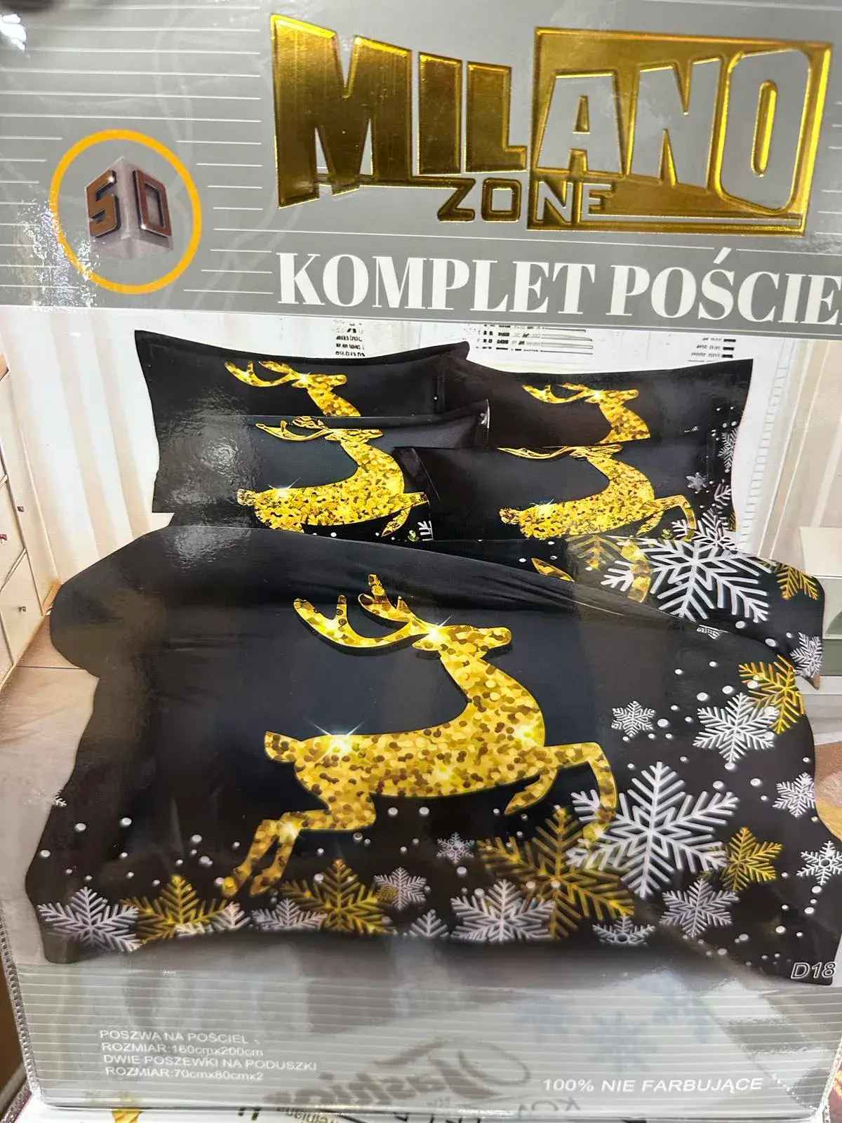 Komplet Pościeli Milano 3cz 160/200 z Reniferem