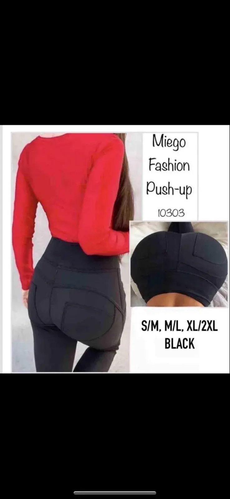 Legginsy damskie push-up Miego Fashion S/M L XL XXL czarne