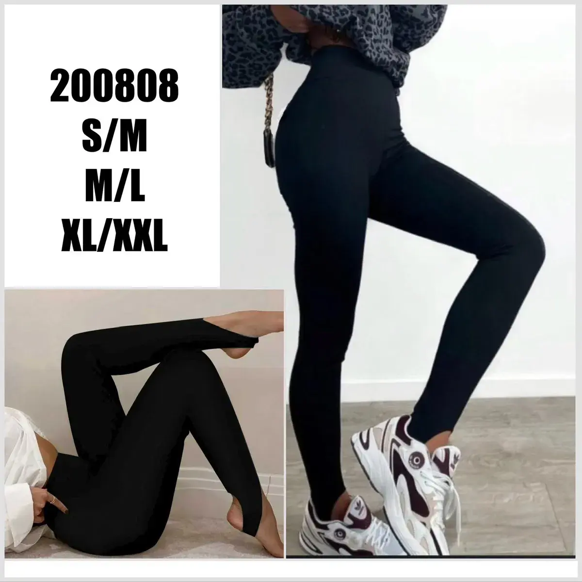 Legginsy czarne z wycięciem na stopę S-XXL