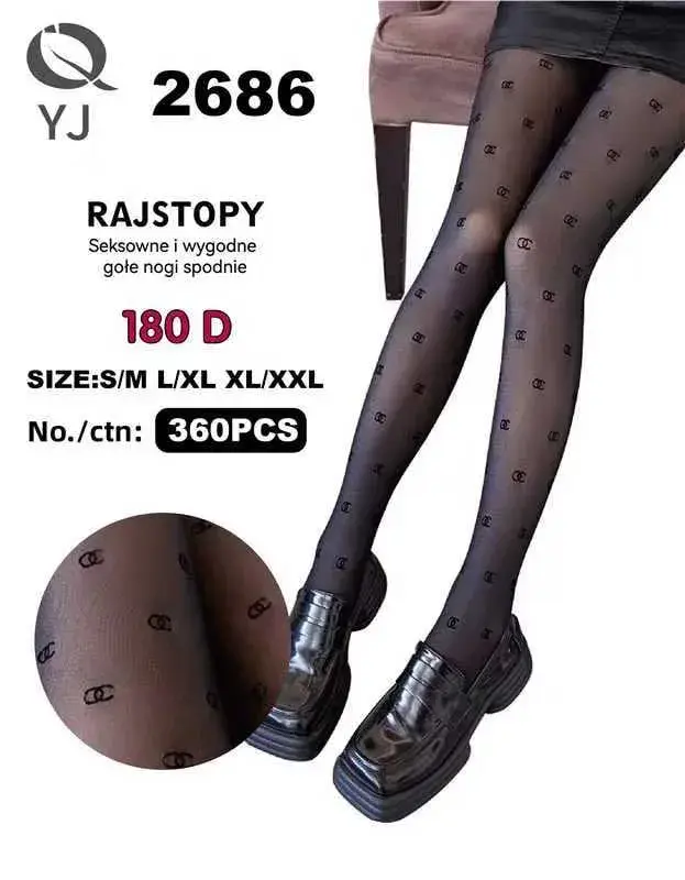 Rajstopy damskie czarne ze wzorem 180 DEN S/M L XL XXL