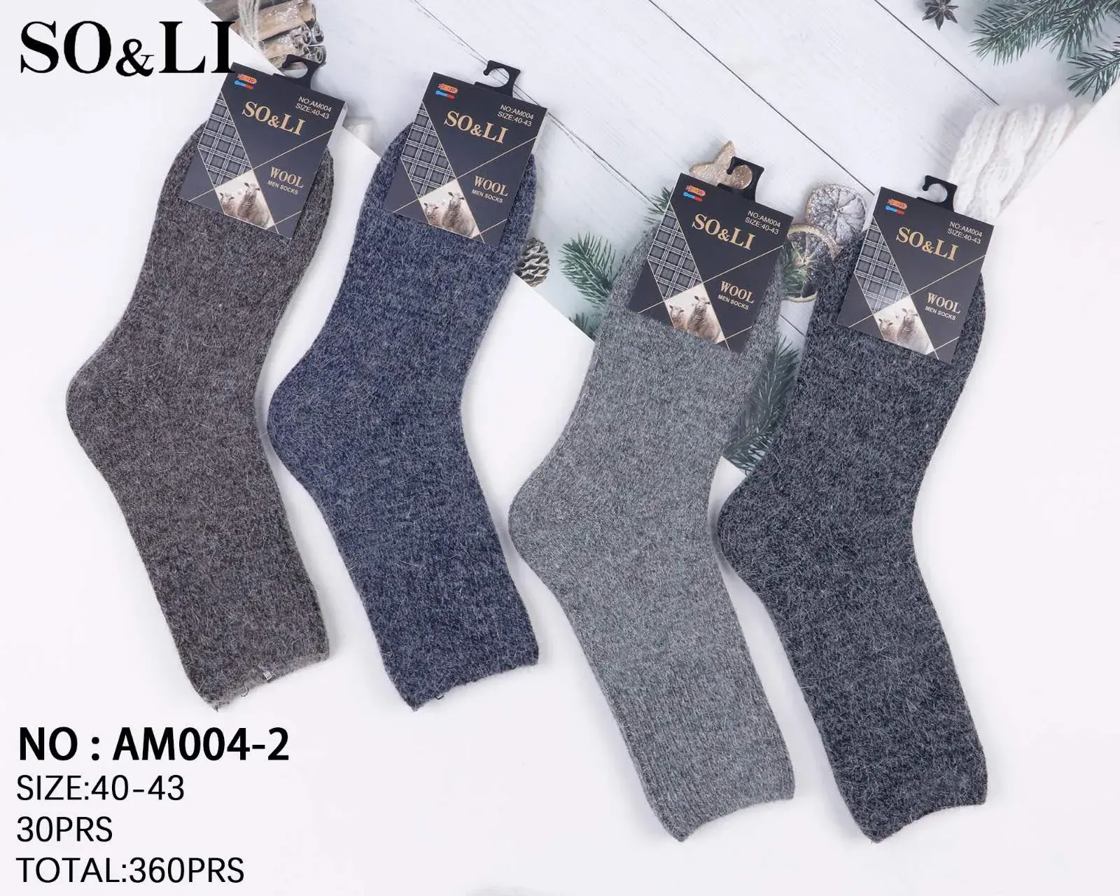 Skarpetki męskie SO&L model M1004-2, 36-40, 30 szt