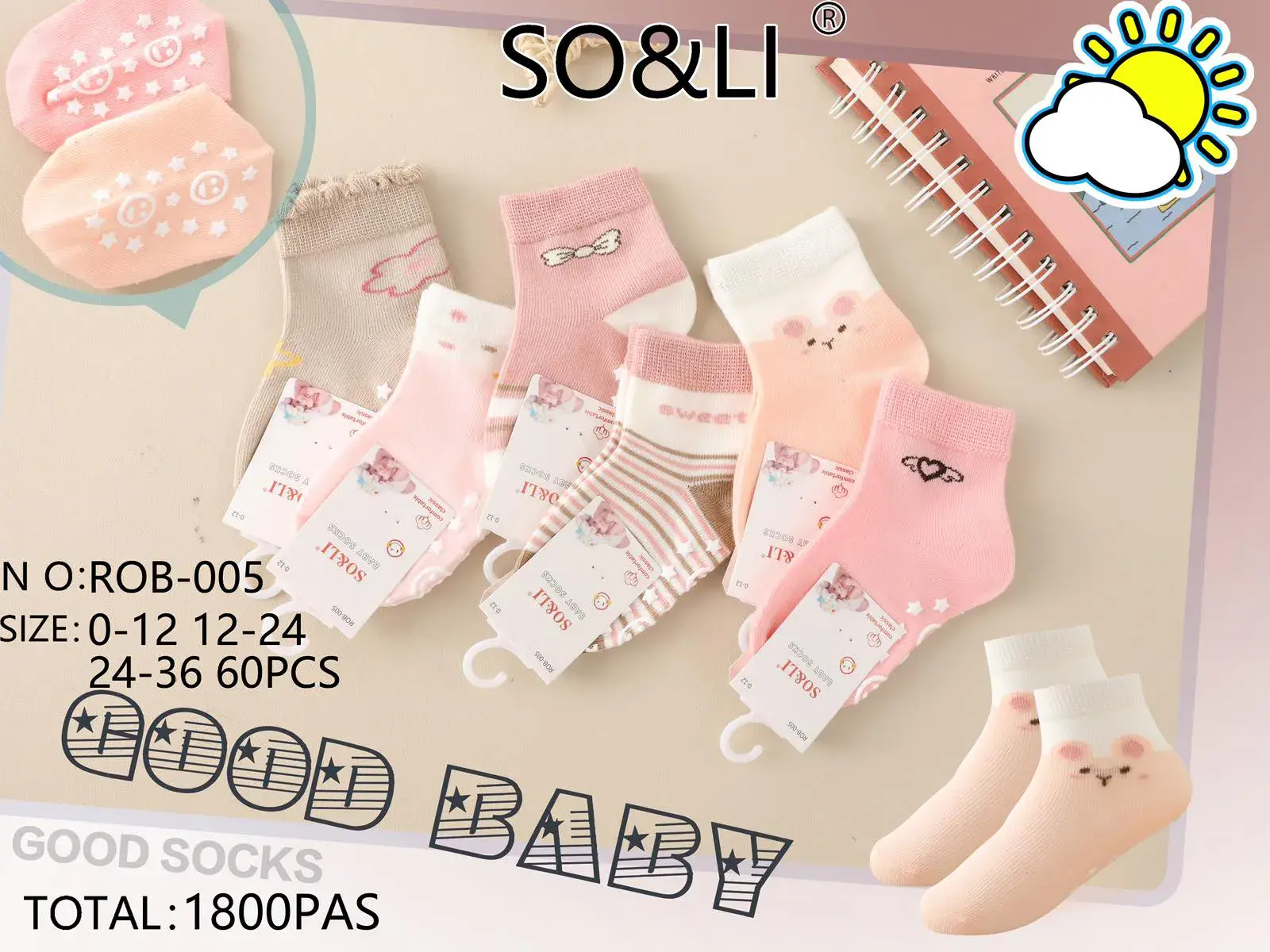 Skarpetki dla niemowląt SO&LI GOOD BABY rozmiar 0-12/12-24 mies.