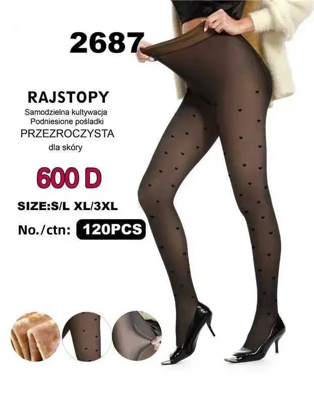 Rajstopy damskie samoprzylepne przędzoczysta 600D S-L/XL/XL