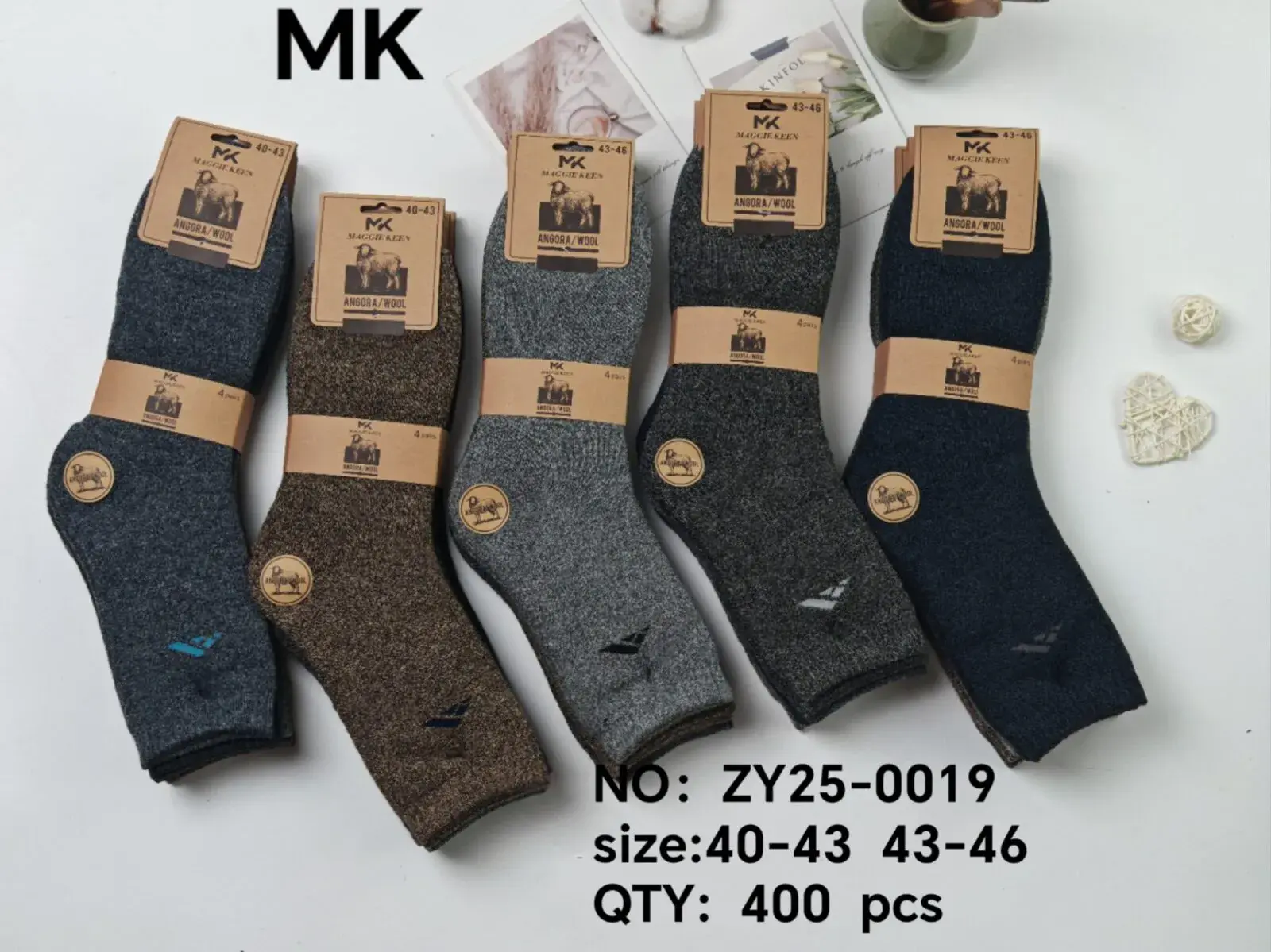 Skarpetki męskie MK szare różne rozmiary 40-43/43-46