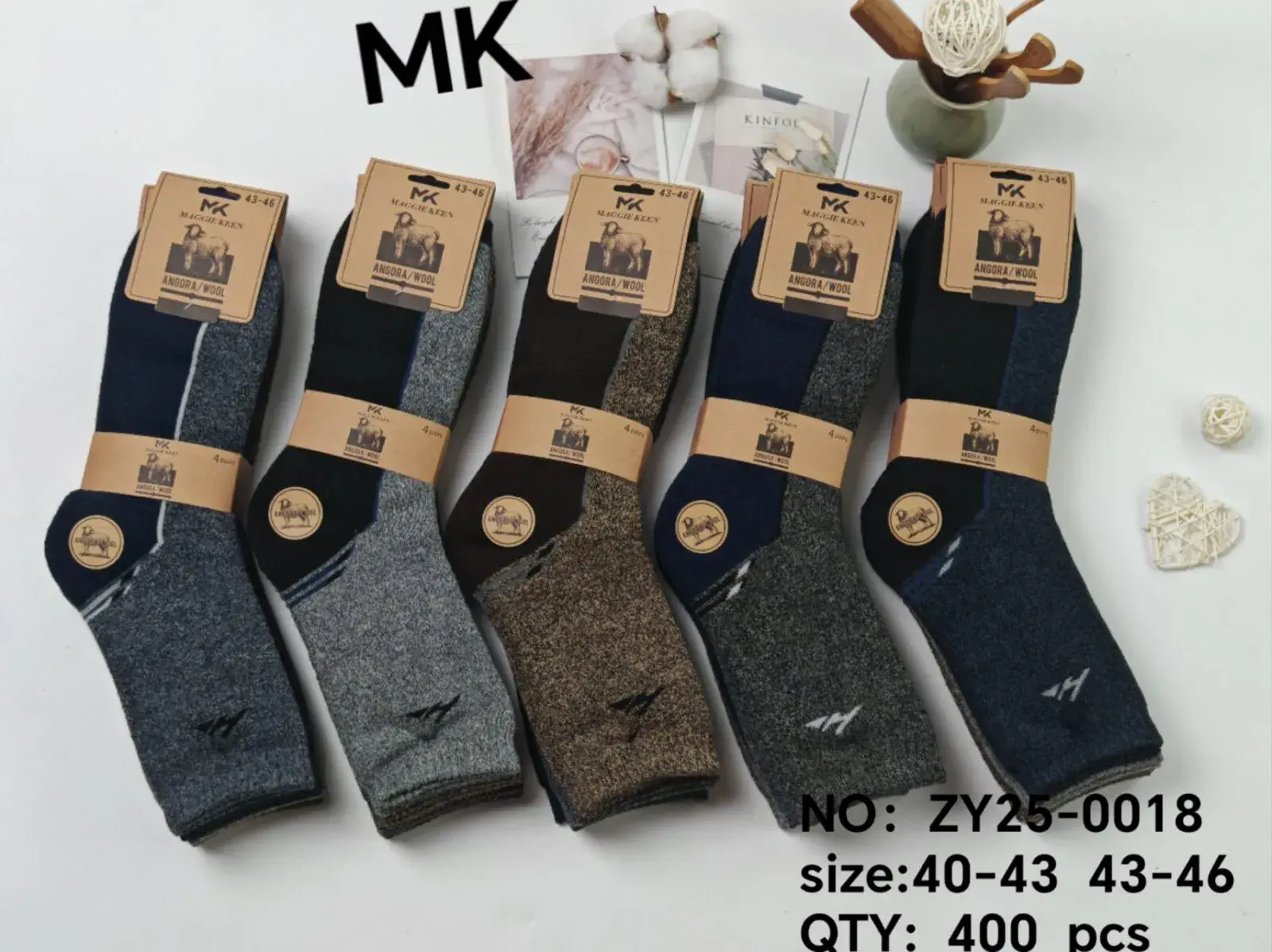 Skarpetki męskie MK, rozmiar 40-43 i 43-46, 5 szt