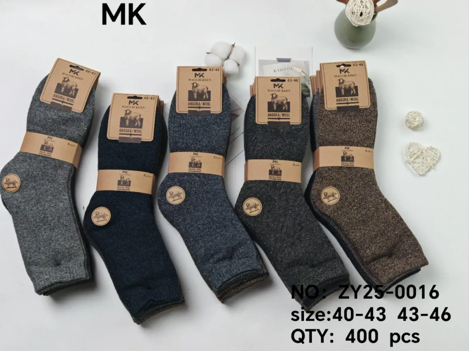Skarpetki męskie MK, rozmiar 42-43/43-46, 40 szt