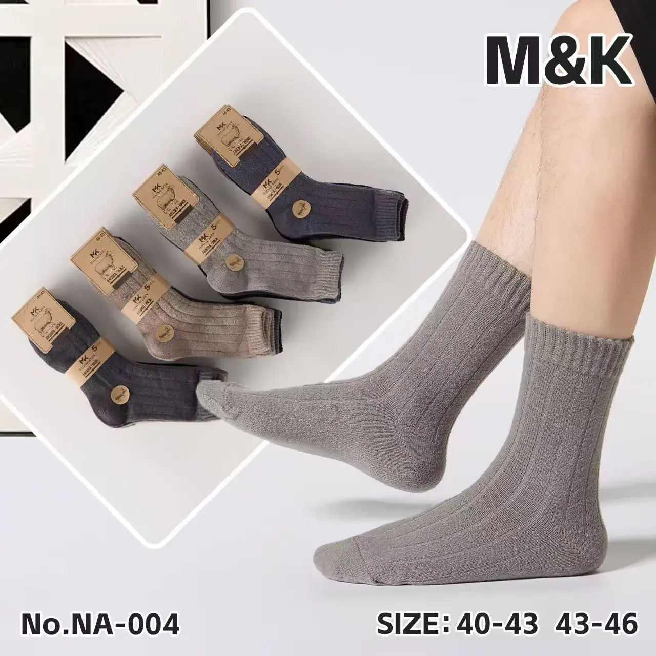 Skarpetki męskie M&K, rozmiary 40-43 i 43-46, 4 pary