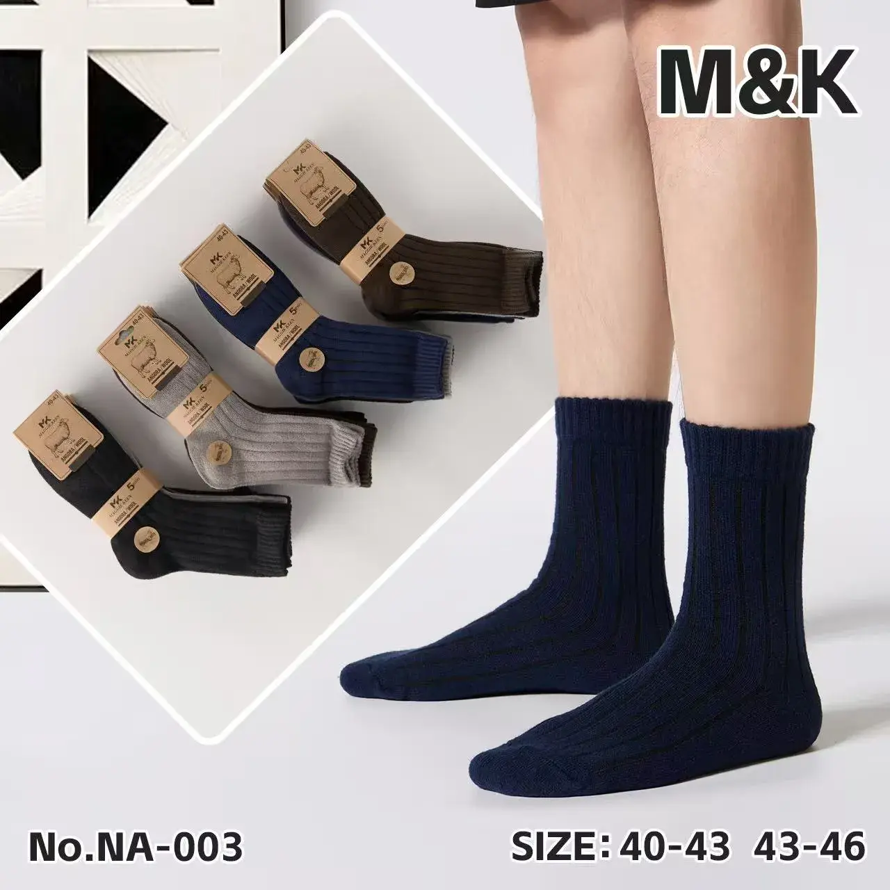 Skarpetki męskie M&K, rozmiary 40-43 i 43-46, 4 kolory