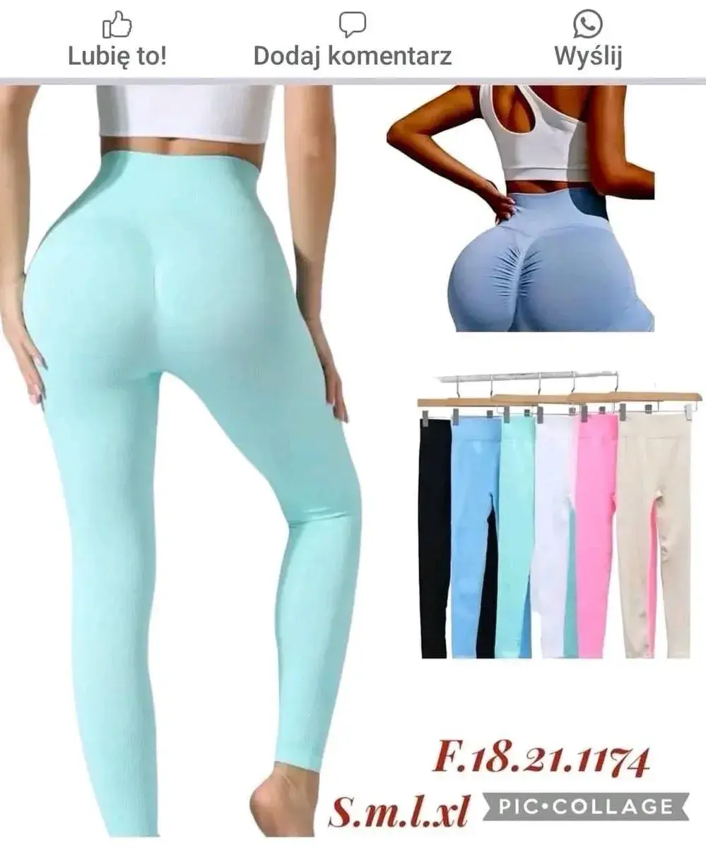 Legginsy damskie push-up pastelowe kolory S-XL