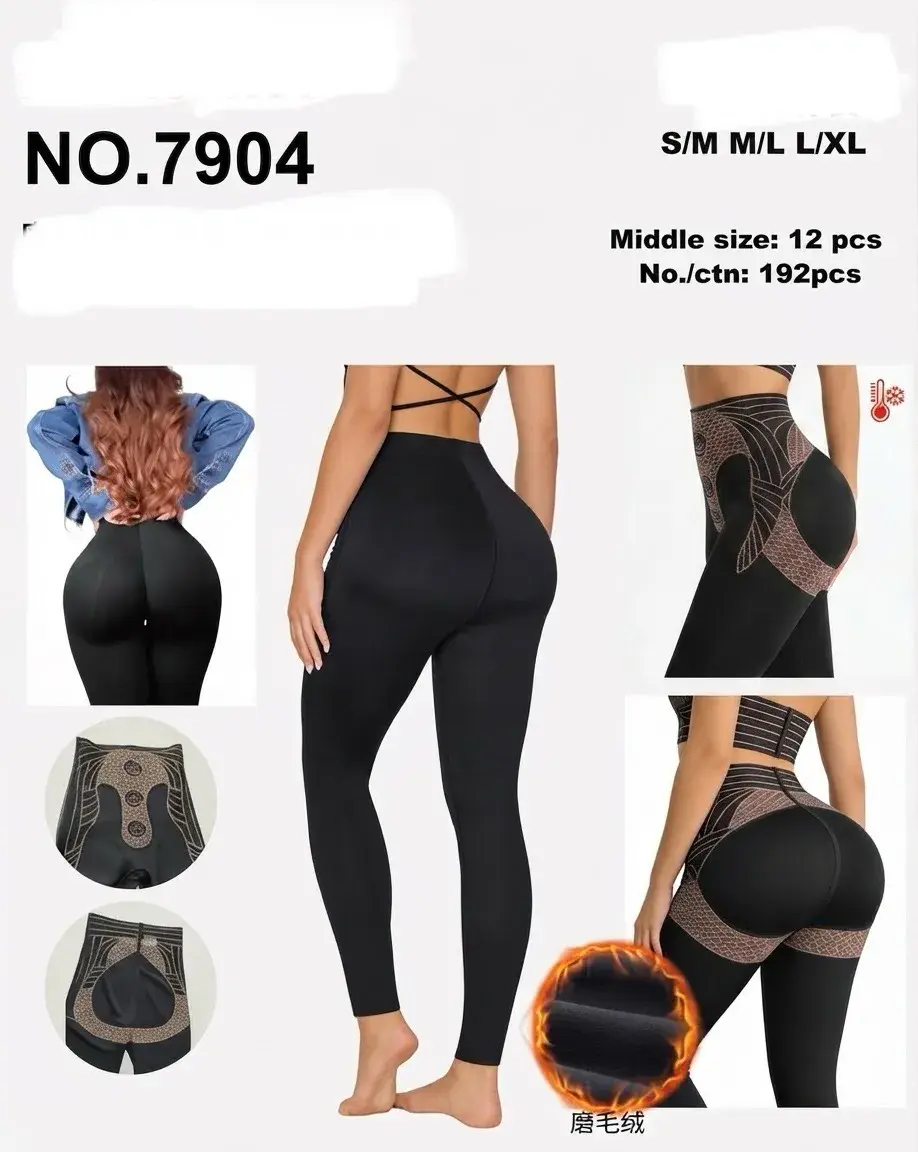 Legginsy termiczne modelujące czarne z wysokim stanem