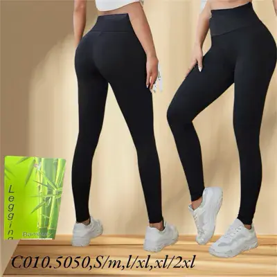 Legginsy damskie czarne z wysokim stanem S-2XL