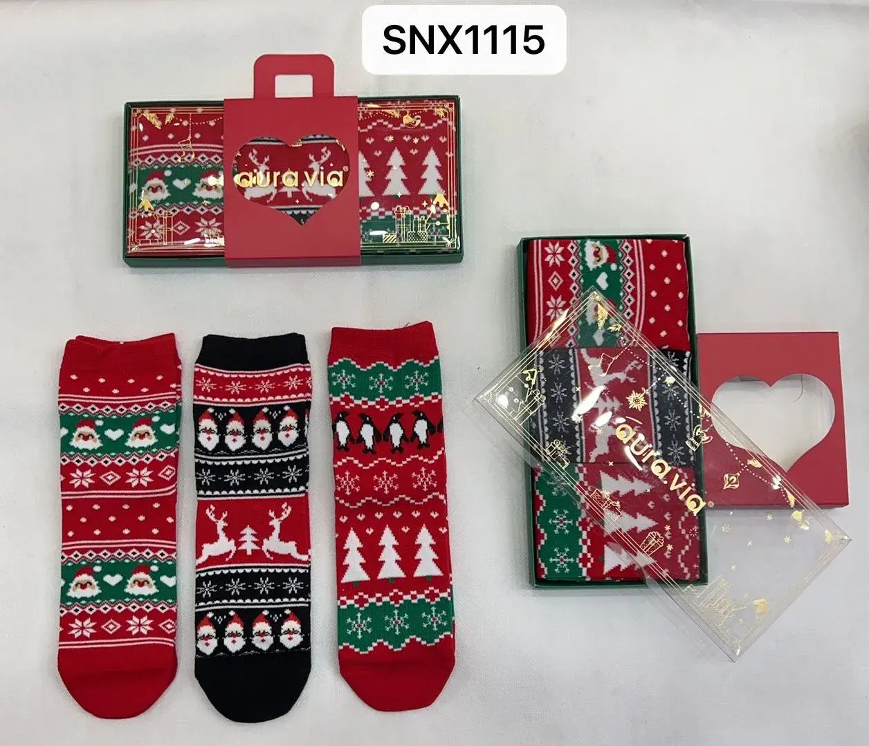 Skarpetki świąteczne dla dzieci SNX1115, zestaw 3 par