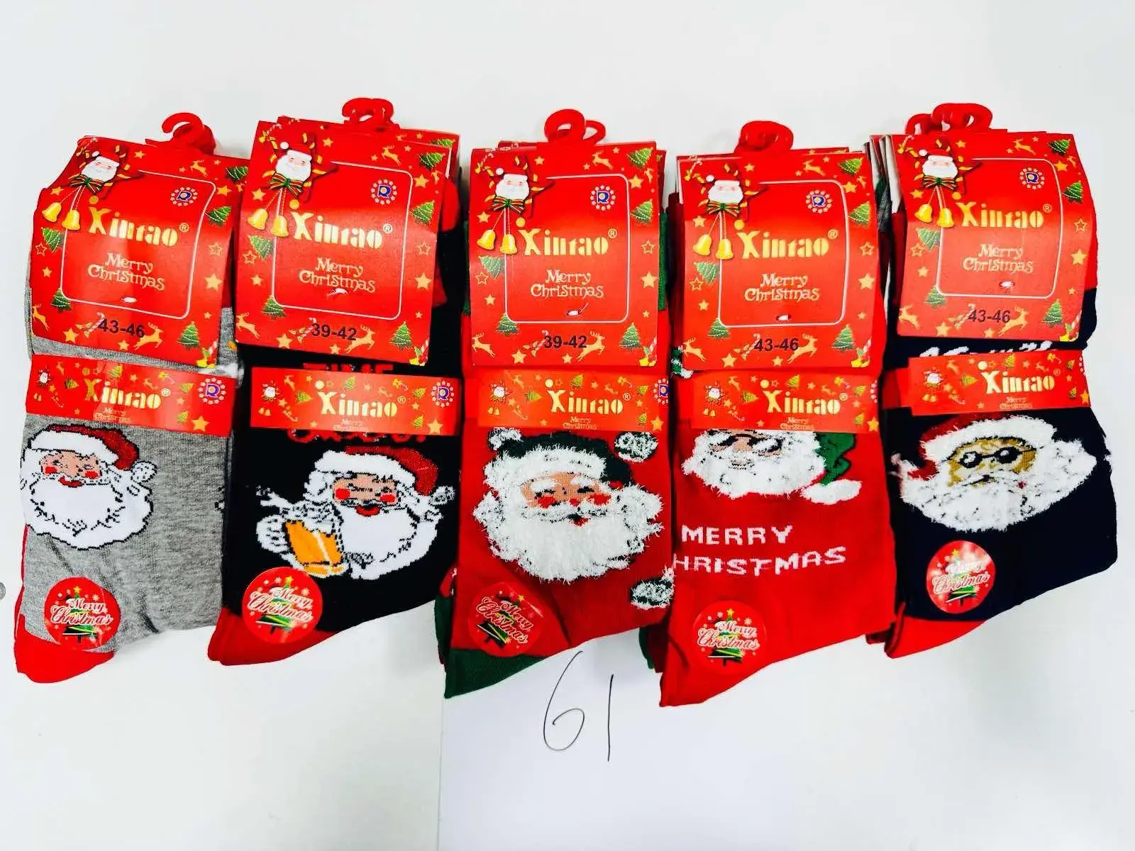 Skarpetki męskie świąteczne z motywem Mikołaja X'mas