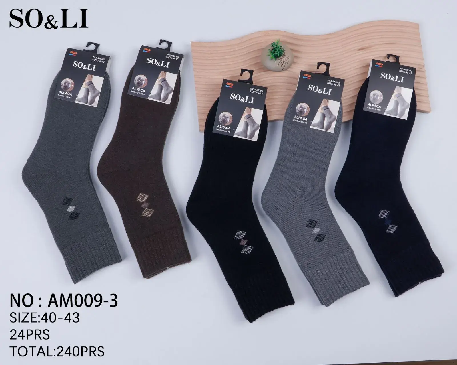 Skarpetki męskie SO&LI M-1009-3, 5 par, różne kolory