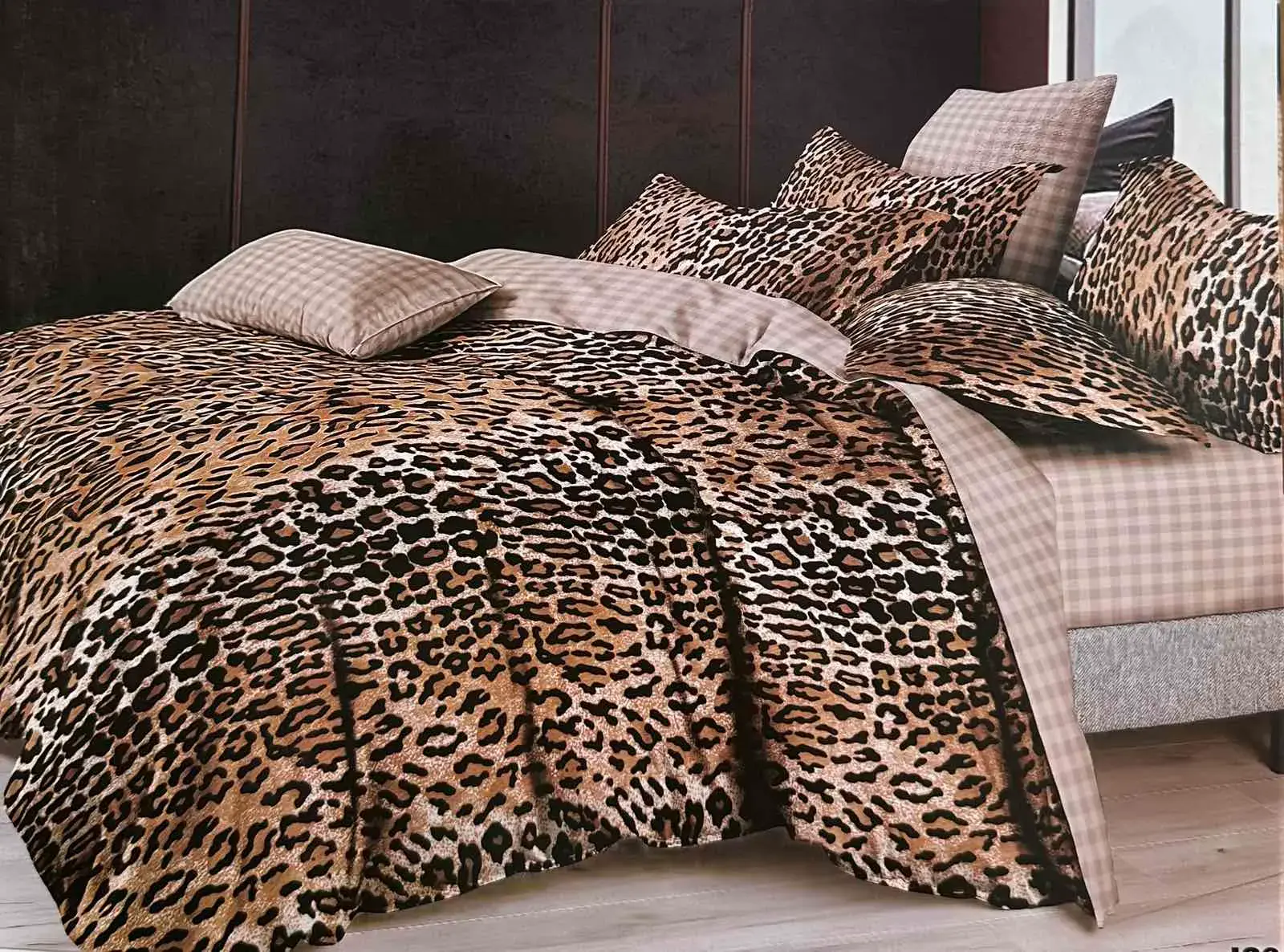 Komplet Pościel 3D 200/220 Leopard Beżowy – wzór 2