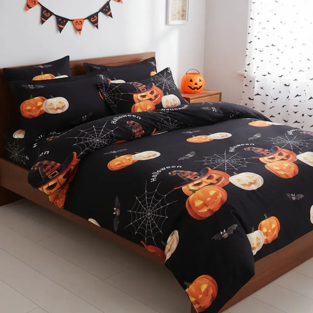 Komplet pościeli 3D Halloween czarny 200x220 cm 3-częściowy