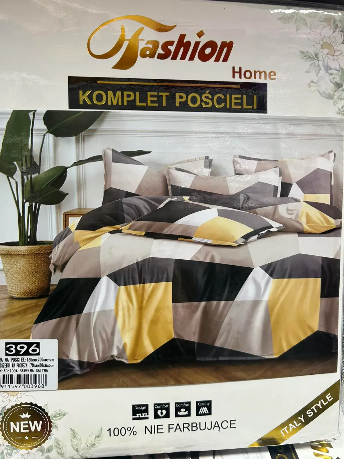 Komplet Pościeli Fashion Home Satyna Bawełna 160x200cm 3cz, w wielu kolorach – wzór 4