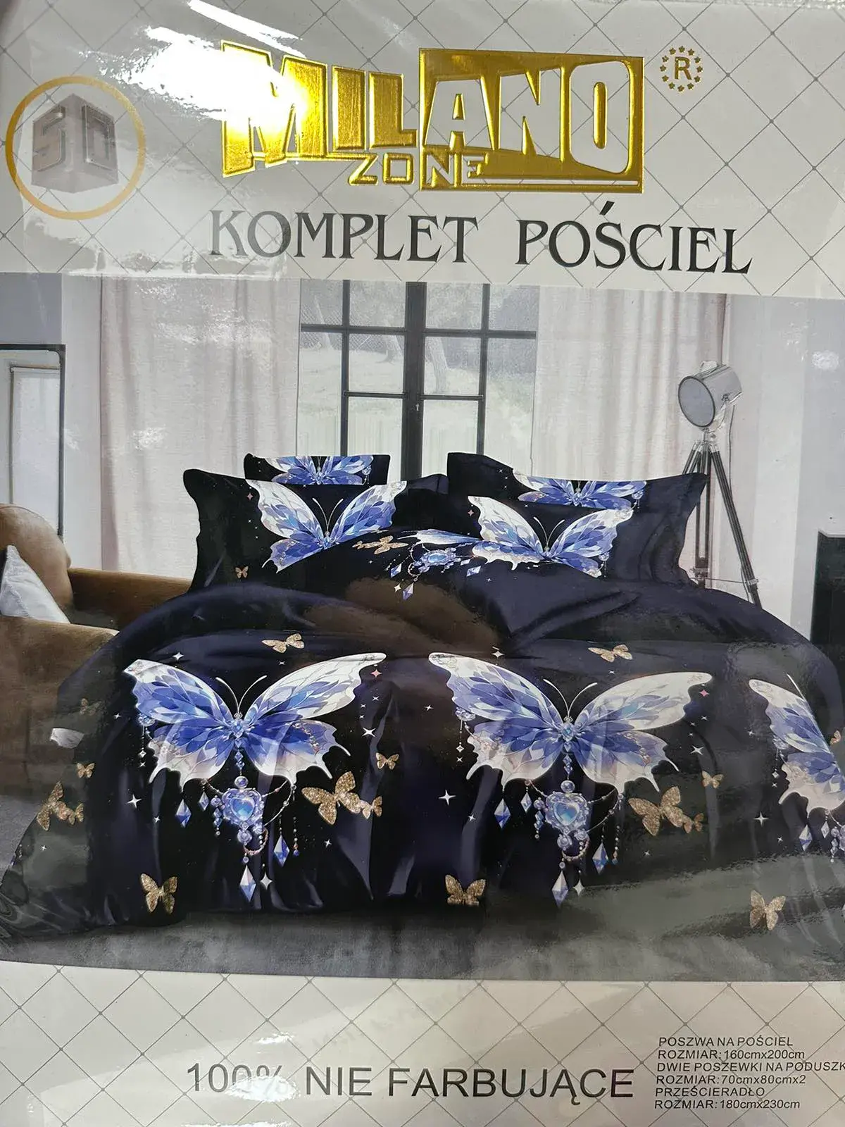Komplet Pościel 4CZ Milano Zone 160/200 Motyw Motyli
