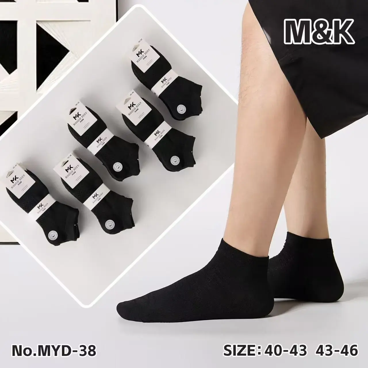 Skarpetki męskie M&K czarne rozmiary 40-43