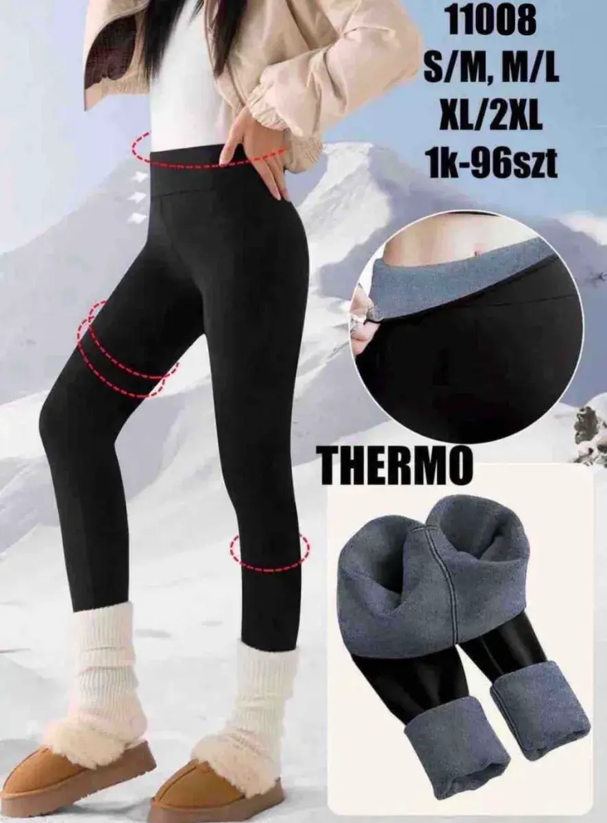 Legginsy damskie termo czarne z ociepleniem 3 rozmiary