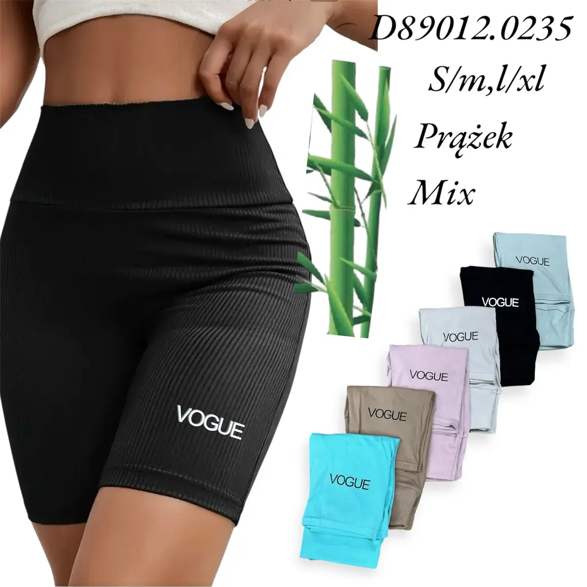 Legginsy damskie prążkowane VOGUE mix kolorów S/M, L/XL