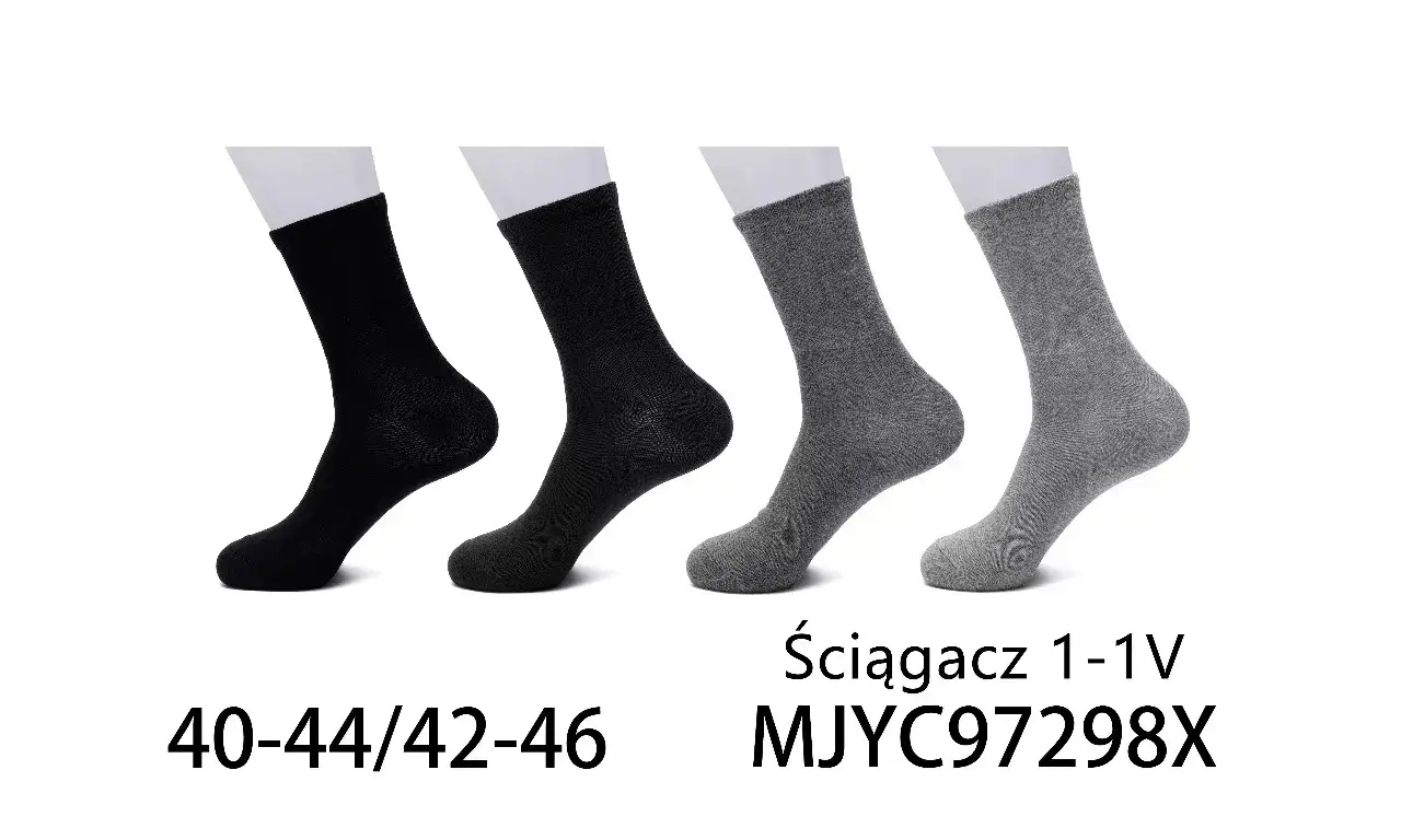 Skarpetki męskie ściągacz 1-IV 40-44/42-46 czarne/szare