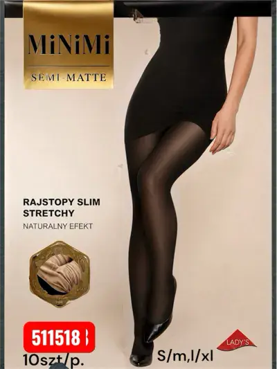 Rajstopy MiNiMi Semi Matte Slim Stretchy czarne S/M L/XL