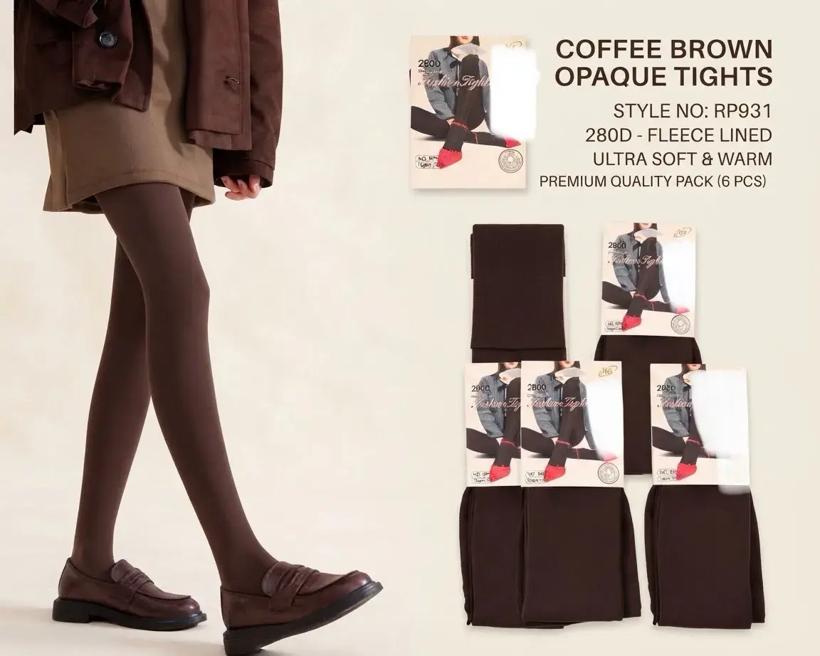 Rajstopy Coffee Brown Opaque 280D z ociepleniem 6 sztuk