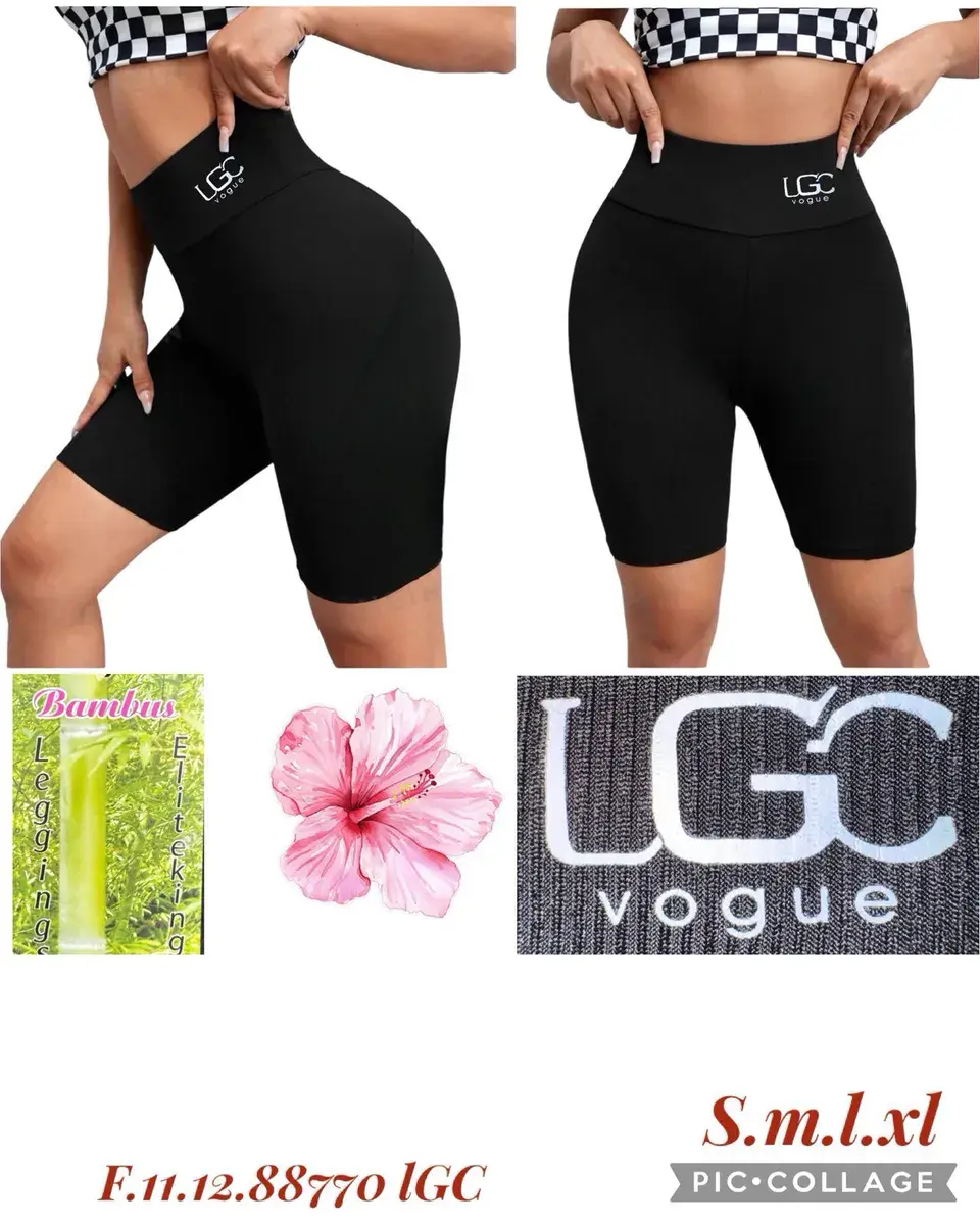Legginsy damskie czarne LGC Vogue z wysokim stanem W90726-1