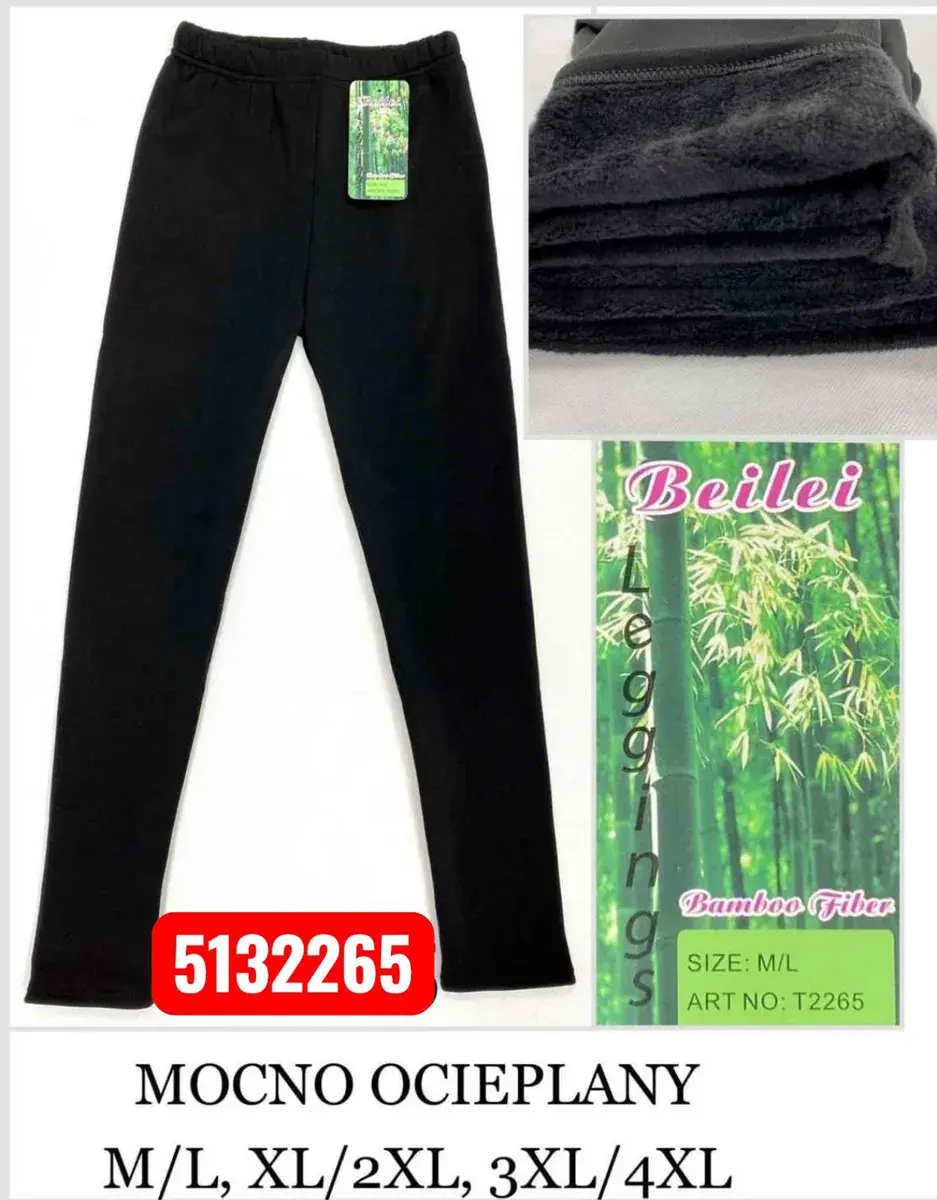 Legginsy beilei czarne mocno ocieplane rozmiar M/L