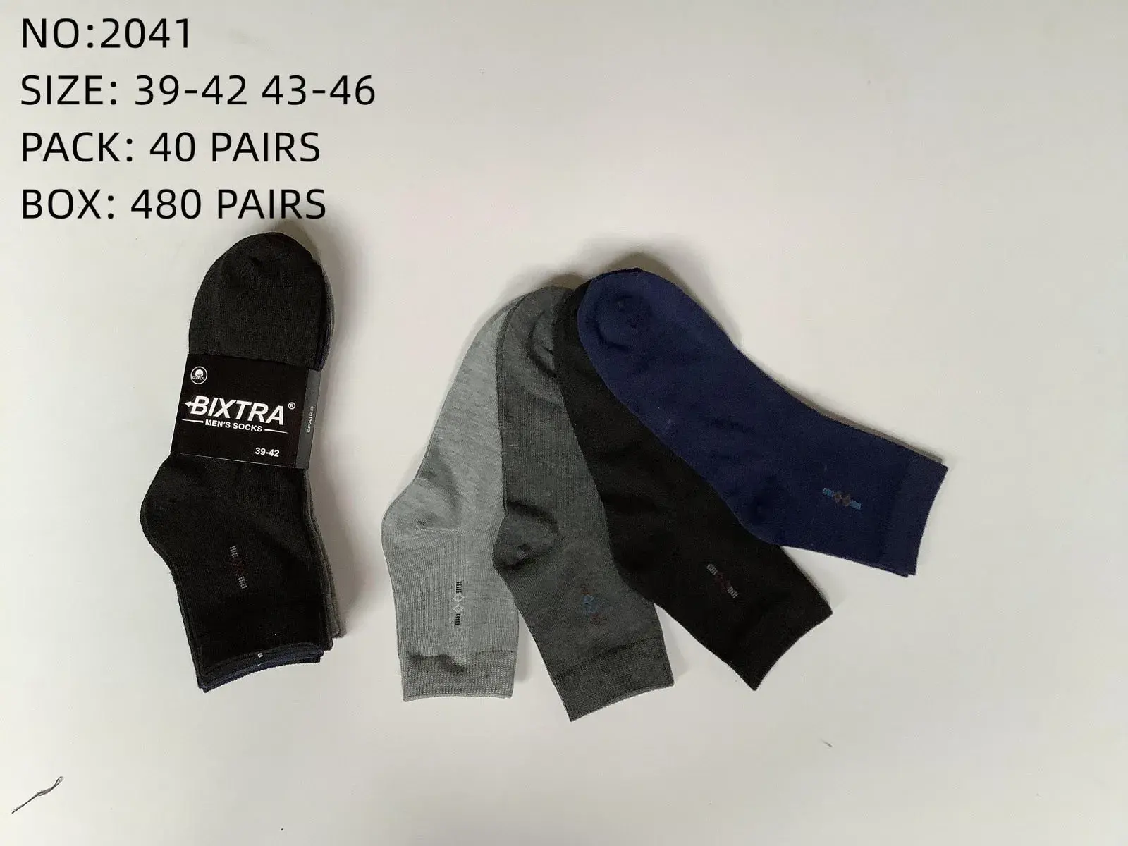 Skarpetki męskie Bixtra NO:2041-42-46, rozmiar 39-46, 40 par